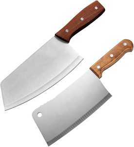 Couperet tranchant personnalisé couteau de chef de cuisine en acier inoxydable trancher la viande couteau à découper manche en bois couteau de boucher pakistanais - Product Image 1