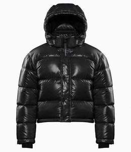 Nouvelle veste matelassée courte élégante pour femmes Doublure matelassée Col à capuche Coupe-vent Fermeture éclair Vestes matelassées courtes d'hiver - Product Image 1
