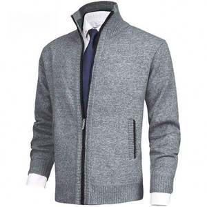 Mens Premium Zip-Up Knit <b>Cardigan</b> Sweater Slim Fit Winter Warm Office Casual Jacket for Wholesale - Product Image 4