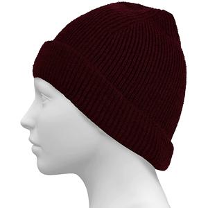 Bonnet en laine mélangée doux pour l'hiver Bonnet en tricot extensible avec logo personnalisé pour adultes Bonnets d'hiver à la mode - Product Image 2