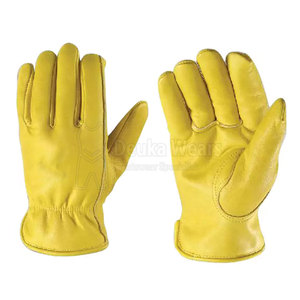 Gants de protection pour conducteur à doigts entiers, taille personnalisée, faible MOQ, avec manchette élastique, en cuir personnalisé, gants de travail de sécurité - Product Image 2