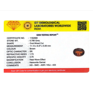เฮสโซไนต์ (โกเมด) คุณภาพสูง 3.93 กะรัต - พลอยสีน้ำตาลธรรมชาติทรงรีเหลี่ยมเจียระไน คริสตัลซิทรินแบบปรับขนาดได้ เพชรเม็ดเดี่ยว - Product Image 4