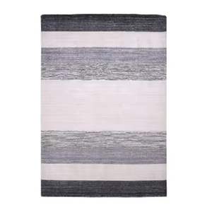 Alfombra bordada a rayas personalizada recién llegados de lana con mechones a mano de alta calidad disponible a bajo precio - Product Image 1