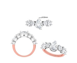 แหวนเพชรทรงโซลิแทร์สั่งทำพิเศษสำหรับงานหมั้นและงานแต่งงาน ทอง 14k/18k เงินแท้ 925 หรูหรา พร้อมใบรับรอง - Product Image 1