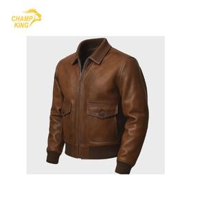CHAQUETA DE CUERO PARA HOMBRE, CHAQUETA DE CUERO AUTÉNTICO CON PIEL DE CORDERO, COLOR 2025 - Product Image 1