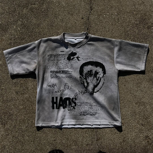 เสื้อยืดครอปผู้ชายสั่งทำพิเศษจากโรงงาน ทรงหลวมไหล่ตก ผ้าเทอร์รี่ 350 กรัม ผ้าฝ้าย 100% ทรงโอเวอร์ไซส์ สไตล์ไฮสตรีท ระบายอากาศได้ดี แห้งเร็ว - Product Image 4