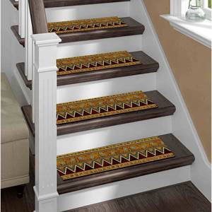 Tapis imprimé motif marches d'escalier, design Kilim moderne, facile à nettoyer, Gobelin - Product Image 3