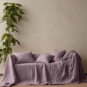 Boho-Style Natural Linen <b>Sofa</b> Slipcover Rustic Washable Linen Coverlet <b>for</b> Bedroom Bed Couch Adds Natural Look to Your Space - Product Image 5