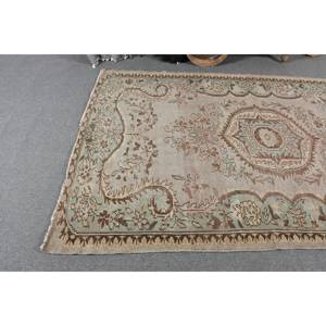 Alfombra turca vintage beige azul 5,3x8,3 pies clásica área grande lana látex Rectangular Patchwork para pasillo habitación alfombra - Product Image 3