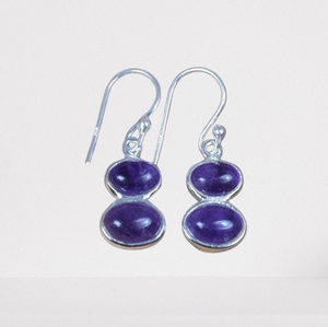 925 boucles d'oreilles en argent Sterling massif améthyste pierres précieuses balancent des bijoux en argent conception boucle d'oreille pour femmes filles tendance - Product Image 1