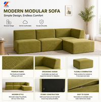 Canapé modulaire moderne en tissu capitonné en forme de L, ensemble de canapés confortables pour le salon, meubles pour la maison