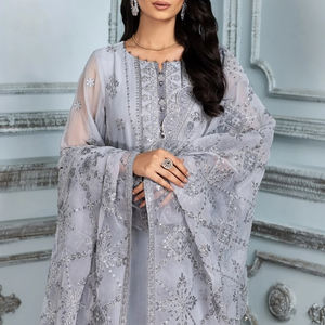 Traje de mujer de 3 uds para ocasión Formal estilo indio paquistaní bordado Boutique boda vestido de fiesta nupcial - Product Image 4