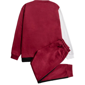 Pantalon de survêtement pour homme avec broderie de lettres et cordon de serrage à la taille et pull thermique Logo personnalisé 2025 Jogging Suit 100% Cotton Tracksu - Product Image 2