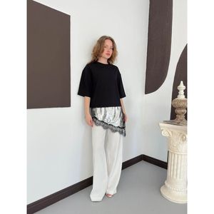 D 3064 LACE DETAIL <b>T</b>-<b>SHIRT</b> - Product Image 2