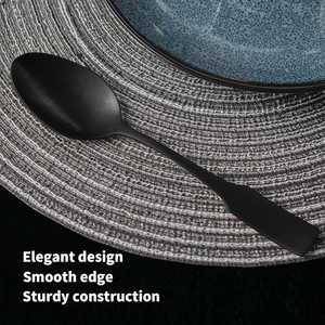 Matte <b>Black</b> <b>Dinner</b> Tableware Stainless Steel Cutlery <b>Set</b> Holiday Party Decorative Flatware Reusable Dish Safe Cutlery/Silverware - Product Image 3