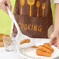 Ensemble d'ustensiles de cuisine en silicone blanc antiadhésif à pois, 7 pièces