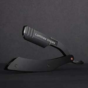 Navaja de Afeitar Profesional LUMINEX IMPEX, Hoja Única de Acero Inoxidable, Mango de Madera, Kit de Afeitado Portátil, Modelo A1 - Product Image 3