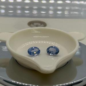 Pierre de paire de saphir bleu naturel à facettes ovale traitée thermiquement de qualité supérieure pour la fabrication de bijoux et l'artisanat - Product Image 4