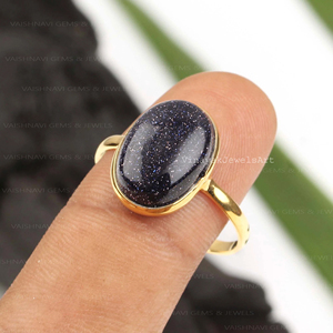 หินทรายสีฟ้าของกาแล็กซี่สีฟ้าแหวน925เงินสเตอร์ลิงผู้หญิงขนาด10X14มม. รูปไข่ทองคำ18K ชุบโรเดียมเครื่องประดับที่น่าทึ่ง - Product Image 5