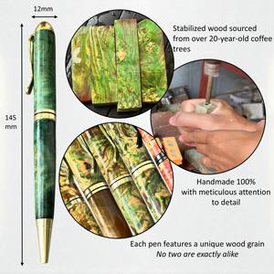 HHPEN AQM-425 Stabilized Wood Ballpoint <b>Pen</b> Luxury Handmade 0.7mm Writing Width Business Gift <b>Wedding</b> Souvenir Aquamarine - Product Image 4