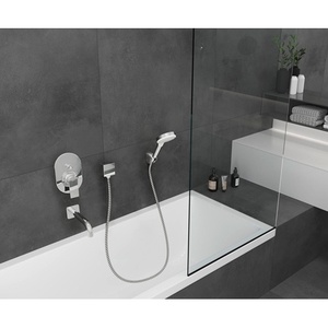 Hansgrohe HG <b>Hose</b> Connector FIXFIT SQUARE with Backflow Preventer Chrome - Product Image 4