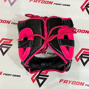 Protector Facial Completo para Entrenamiento de Boxeo, Modelo Nuevo, Color Rosa y Negro, Personalizable, Profesional, de Cuero, Ajustable, para Sparring de Muay Thai - Product Image 2