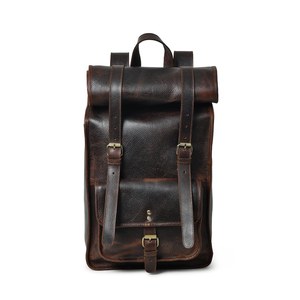 Personalized Leather Rolltop <b>Backpack</b> Full Grain <b>15</b>" <b>Laptop</b> Rucksack Personalized Hipster <b>Backpack</b> LRTB-0075 - Product Image 1