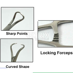 Clip para Toallas Quirúrgicas Reutilizables de Alta Resistencia, No Perforante, Marca Edna, Fabricado en Pakistán, 3 1/2 - Product Image 3