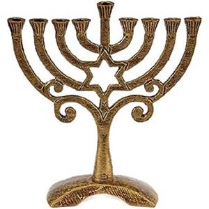 Soportes de velas Menorah para decoración del hogar Vela de aluminio de metal de alta calidad Candelabro Menorah para iglesia y Templo - Product Image 3