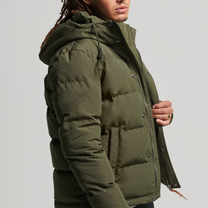 Veste d'hiver coupe-vent et résistante à l'eau pour homme Manteau matelassé en coton et polyester de couleur unie avec veste rembourrée en polaire - Product Image 2