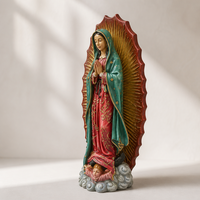 Statue personnalisée en résine peinte à la main Notre-Dame de Guadalupe, figurine de la Vierge Marie catholique, décoration religieuse pour l'autel de la maison, cadeau de foi