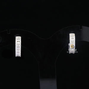 Nouveau Adorable Entièrement Glacé Hip Hop Boucles D'oreilles Rond Brillant Moissanite VVs Clarté Diamants 10K Or Blanc Pour Unisexe - Product Image 1