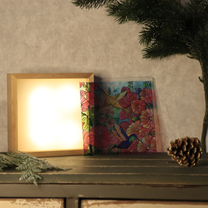 Cadre <span class=keywords><strong>photo</strong></span> décoratif en verre teinté et cristal K9 fait main - Veilleuse à énergie curative imprimée UV - Product Image 4