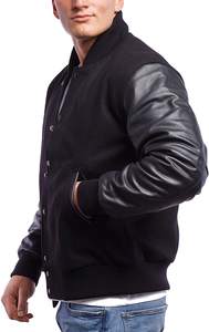 Nouvelles vestes universitaires d'hiver en laine et polyester respirantes et coupe-vent à la mode pour hommes, lettres personnalisées, style décontracté, prix d'usine - Product Image 4