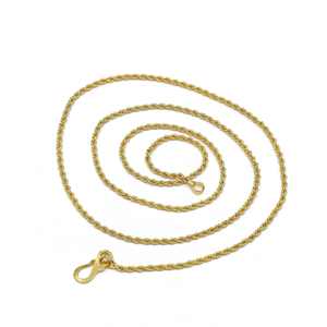 Collier en Chaîne Torsadée Plaqué Or Micro 14K/18K/24K en Laiton – Design Moderne Tendance pour Femme - Product Image 1