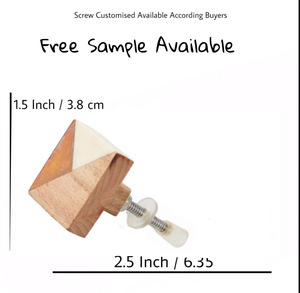 ลูกบิดไม้เรซิ่นทรงสี่เหลี่ยมพร้อมแตรที่ทันสมัยสำหรับประตูลิ้นชักตู้เสื้อผ้าห้องครัวห้องนอนตู้ห้องน้ำ - Product Image 3