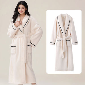 Peignoir en coton unisexe de luxe pour hommes et femmes | Peignoir éponge absorbant doux - Product Image 2
