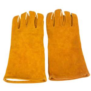 Guantes de soldadura antifuego resistentes al calor de cuero dividido de piel de vaca de larga duración Guantes de mano de seguridad industrial para soldador - Product Image 1