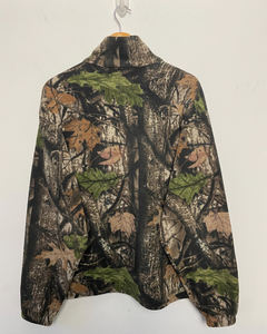 Veste en polaire camouflage feuille de chêne pour homme, motif d'arbre réaliste vert brun, fermeture éclair intégrale, équipement de chasse technique, léger, extérieur - Product Image 3