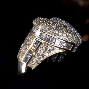 Bague de luxe Hip Hop sertie de diamants, personnalisée, en moissanite VVS taille ronde, design en forme de cœur, pour hommes et femmes - Product Image 6