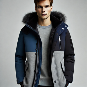 Parka de invierno para hombre de alta calidad, chaqueta impermeable gruesa y cálida con decoración de piel, ropa de abrigo informal, abrigo largo medio - Product Image 4