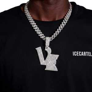 Colgante con Nombre Personalizado VE, con Dijes de Moissanita VVS en Oro Sólido de 14K, Forma de Letra, Unisex, para Uso Diario - Product Image 3