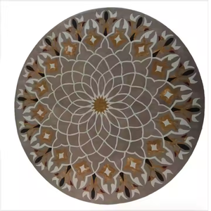 Tapis circulaire moderne en peluche à poils moyens antidérapant lavable en coton tissé de haute qualité pour une utilisation en intérieur - Product Image 4