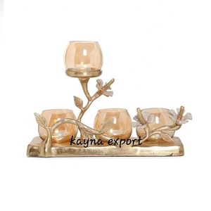 Bougeoir votif décoratif en métal design vintage enduit de poudre noire mate pour la décoration de la maison - Product Image 4