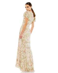 Elegante vestido de noche de gasa bordado con lentejuelas y cuentas, cintura Natural, hermoso trabajo hecho a mano, Mangas de cuello, piso largo, fiesta Formal, graduación - Product Image 2