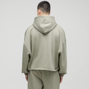 Sweat à capuche surdimensionné à fermeture éclair personnalisé polaire de coton lourd pour l'hiver vêtements respirant recadrée Boxy Fit sweats à capuche vente pas cher prix - Product Image 4