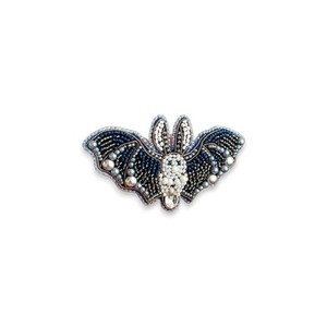 Broche de moda de murciélago de Halloween para niños, bordado de perlas, lingotes de alambre, cuentas, fiestas de compromiso, regalos de bodas, Material de cobre - Product Image 1