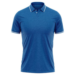 Camisas de polo con estilo hombres OEM personalizado de secado rápido diseño de moda al por mayor suministro de fábrica Polo camiseta hombres liso color azul sólido - Product Image 1