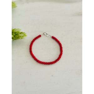 Southwest Classic Style Strung Bamboo Coral & Sterling Silver <b>Beaded</b> <b>Bracelet</b> for Gift - Product Image 1