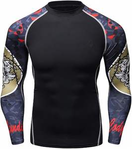 BJJ MMA Training Rashguard OEM Chemise de compression personnalisée à manches longues avec option de tissu Spandex respirant - Product Image 2